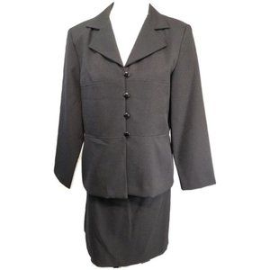 NWT IAN STACEY 2 Pieces Black Skirt Suit set Size 12 -